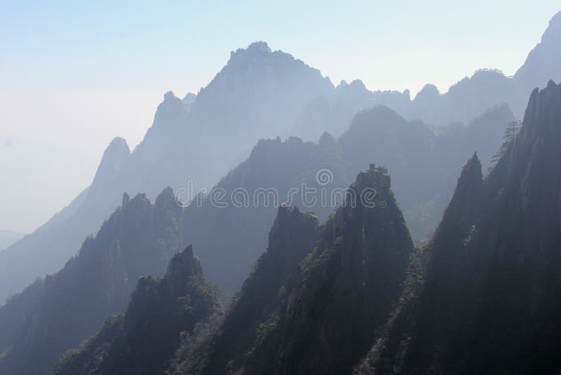 Mysterious and magic landscape in the Huangshan Yellow Mountains, China