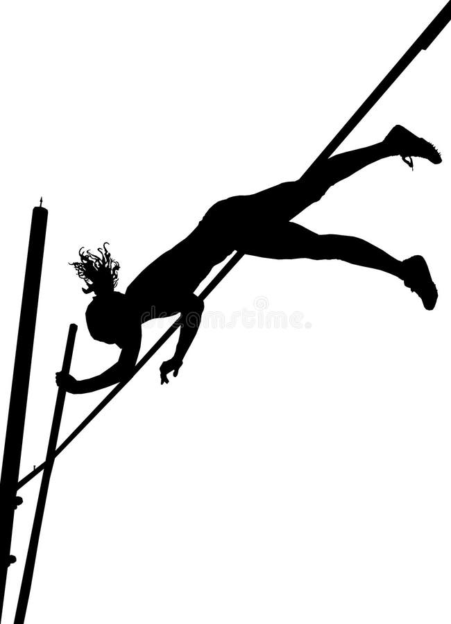 Silhouettes Pole Vaulting Stock Illustration Illustration of