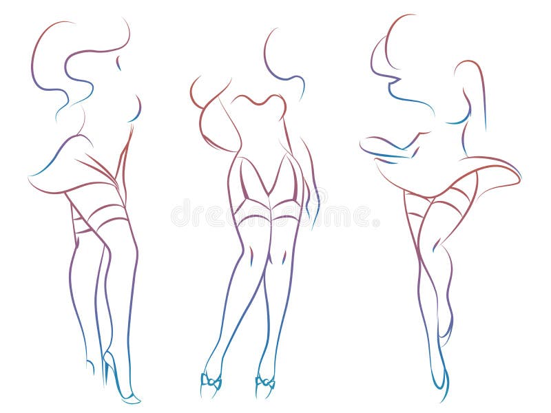 Silhouettes sexy colorées de femme illustration libre de droits Silhouettes sexy colorées de femme illustration libre de droits