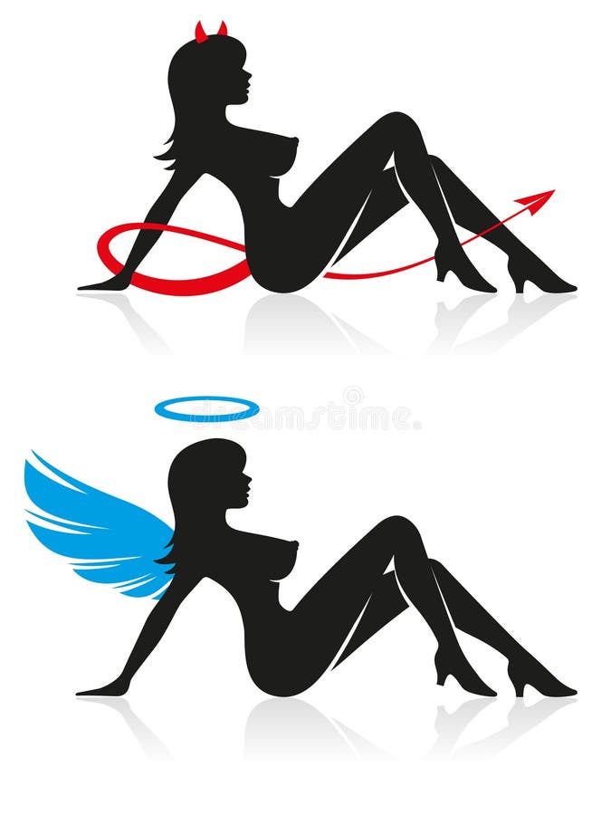 Silhouettes sexy d'ange et de diable Silhouettes sexy d'ange et de diable