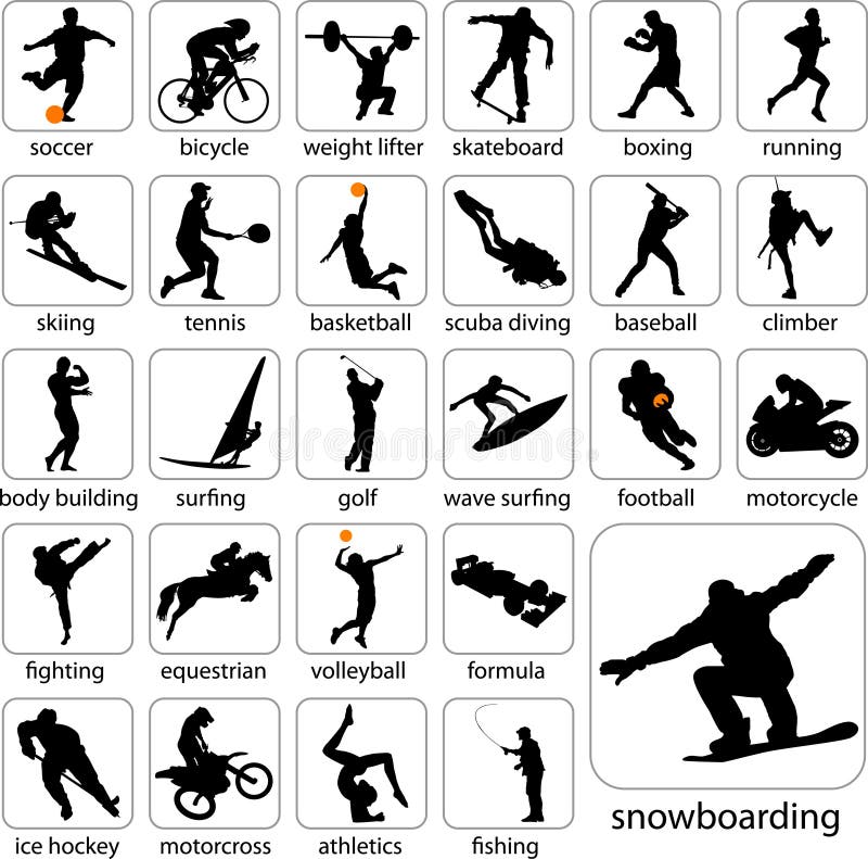 silhouettes sporten stock illustrationer silhouettes sporten stock illustrationer