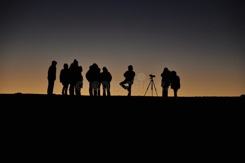Silhouettes on the summit stock image. Image of silhouette 13722975