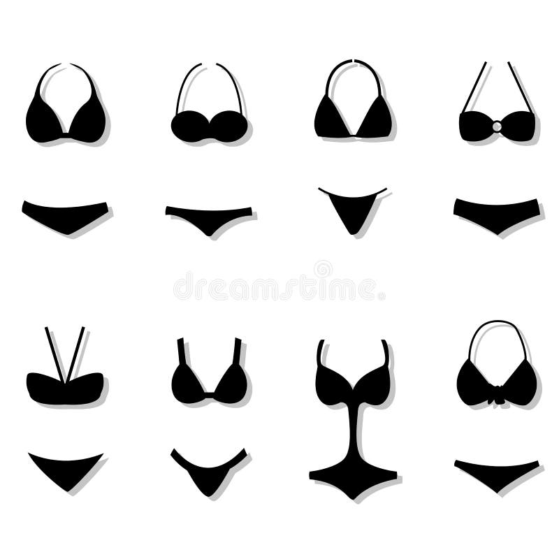 Silhouettes of swimsuits stock vector. Illustration of design - 56983784