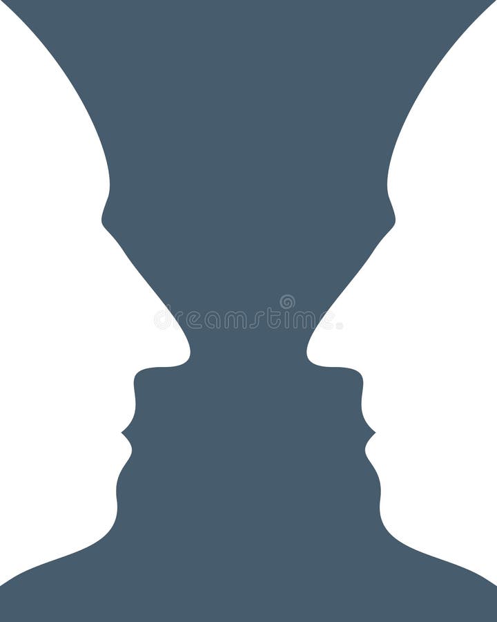 Silhouettes Of Two Head Stock Vector Illustration Of Abstract
