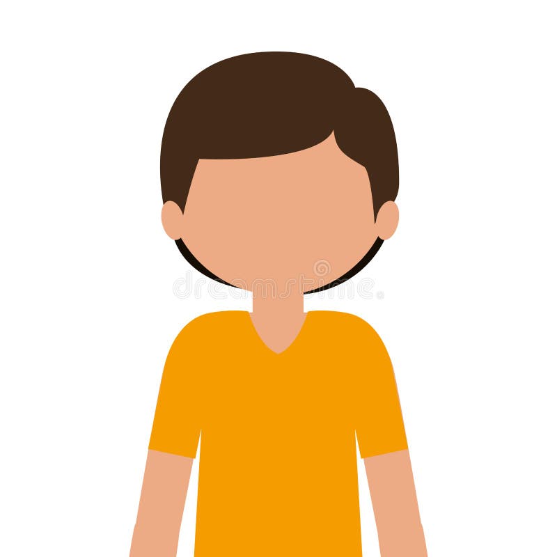 Silhouettieren Sie halbes Körperkind mit T-Shirt und kurze Hosen ohne Gesicht vektor abbildung