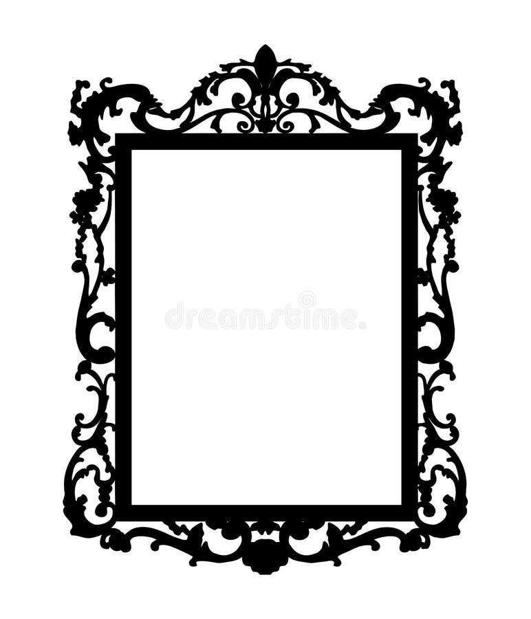 Silhoute of baroque mirror