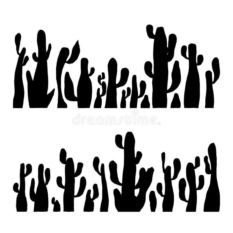 Silhueta ajustada do cacto da ilustração do vetor Cacto preto do saguaro ilustração royalty free Silhueta ajustada do cacto da ilustração do vetor Cacto preto do saguaro ilustração royalty free