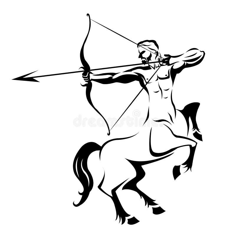 Centaur silhouette ancient mythology for tattoo. Centaur silhouette ancient mythology for tattoo