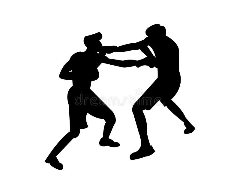 Silhueta da prática do fósforo de encaixotamento ilustração do vetor Silhueta da prática do fósforo de encaixotamento ilustração do vetor