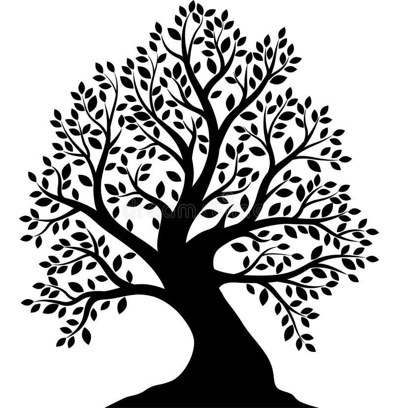 Silhueta da ?rvore no fundo branco ilustração do vetor Silhueta da ?rvore no fundo branco ilustração do vetor