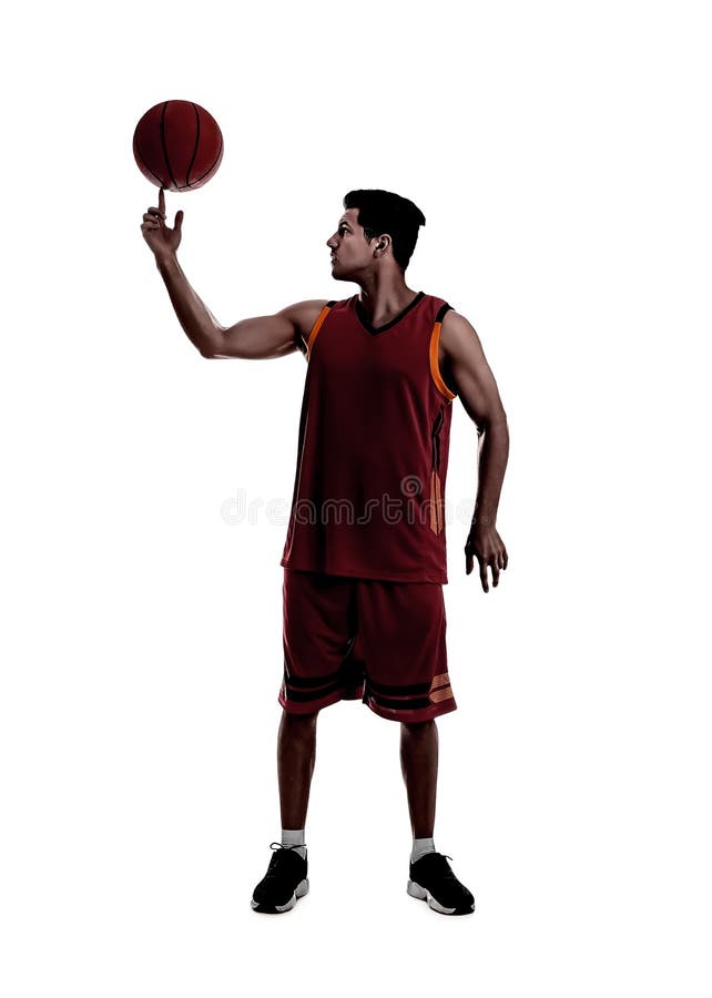 Silhueta De Jogador De Basquete Com Bola Em Branco Imagem de Stock - Imagem  de jogo, pessoa: 222978953