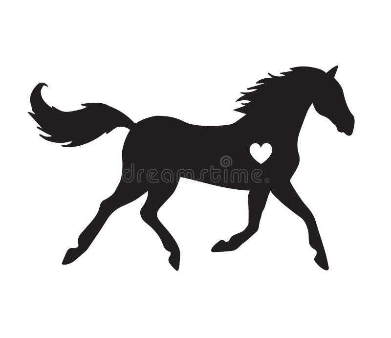 Cavalo Pulando Silhueta Ilustração Vetorial Símbolo Plano Moderno