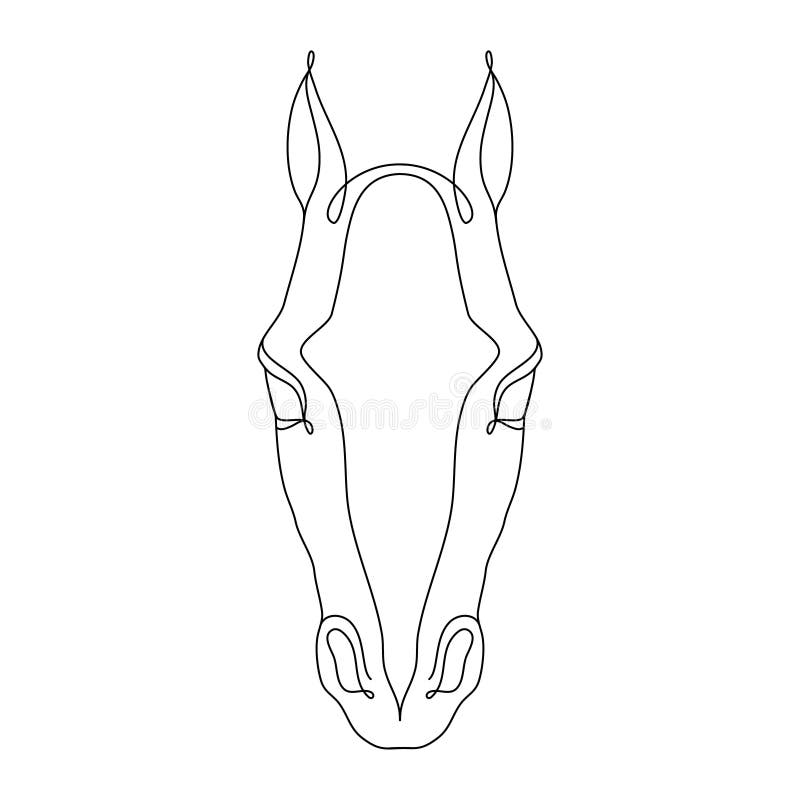 Desenho de linha contínuo de cabeça de cavalo desenho de uma linha de  cabeça de cavalo design de estilo minimalista