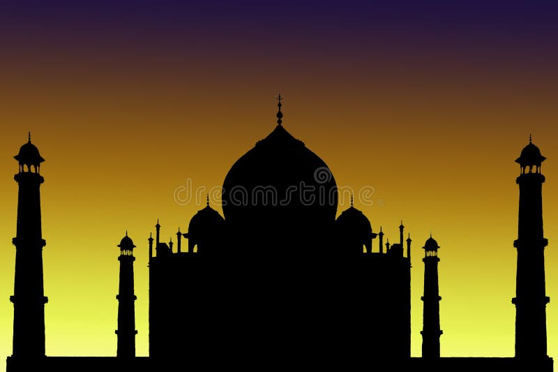 Silhueta de Taj Mahal, Índia foto de stock Silhueta de Taj Mahal, Índia foto de stock