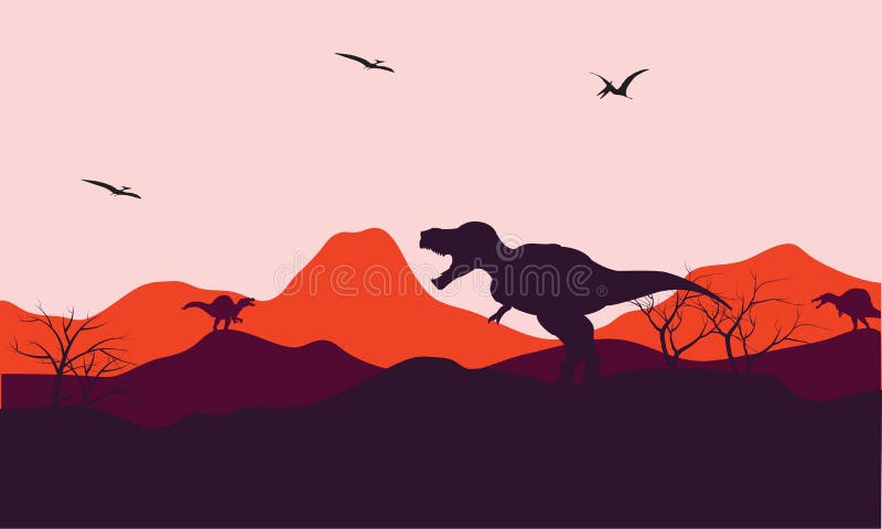 Fundo de mão desenhada t-rex, Vetor Premium