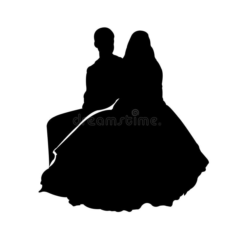 Silhueta de casamento ilustração royalty free