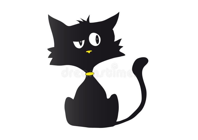 Gato Preto E Branco Dos Desenhos Animados Ilustração do Vetor - Ilustração  de estilizado, animais: 40375470