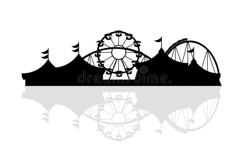 Silhouette of a fair with rides. Silhouette of a fair with rides.