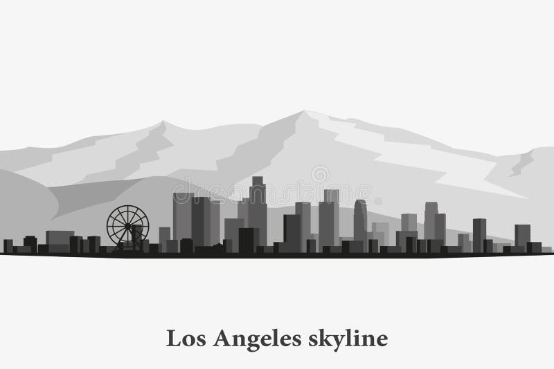 Silhueta do vetor da skyline da cidade de Los Angeles Arquitetura da cidade preto e branco ilustração do vetor Silhueta do vetor da skyline da cidade de Los Angeles Arquitetura da cidade preto e branco ilustração do vetor