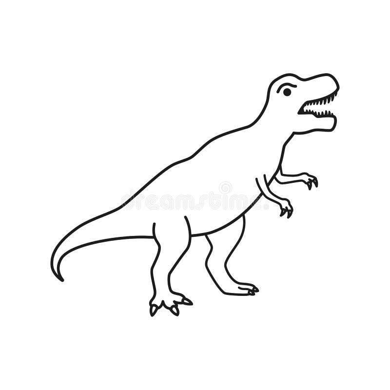 Vetores de Ilustração Do Tiranossauro Rex Silhueta Preta E Branca