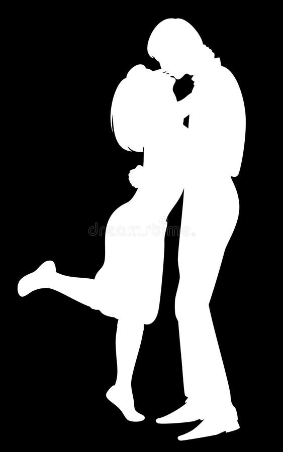 Silhueta dos amantes ilustração do vetor Silhueta dos amantes ilustração do vetor