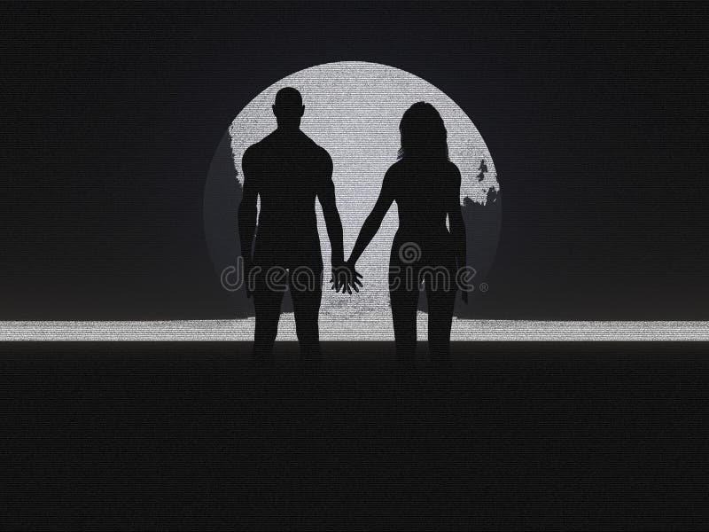 Silhueta de Casal ilustração do vetor