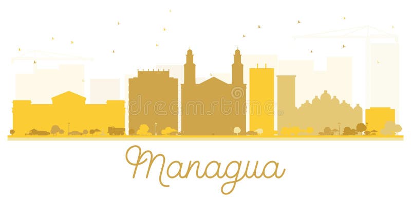 Silhueta dourada da skyline da cidade de Managua ilustração do vetor Silhueta dourada da skyline da cidade de Managua ilustração do vetor