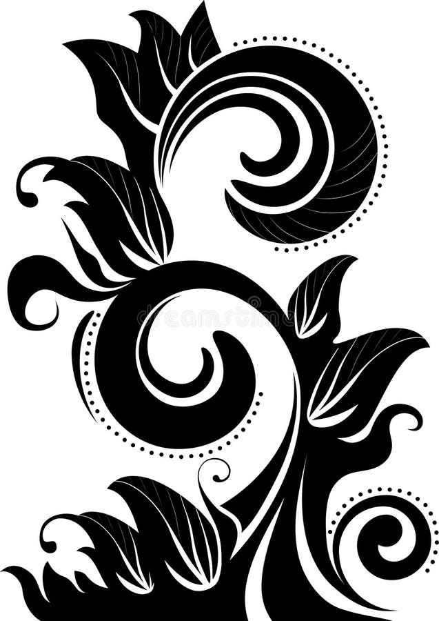 Silhueta floral abstrata ilustração royalty free Silhueta floral abstrata ilustração royalty free