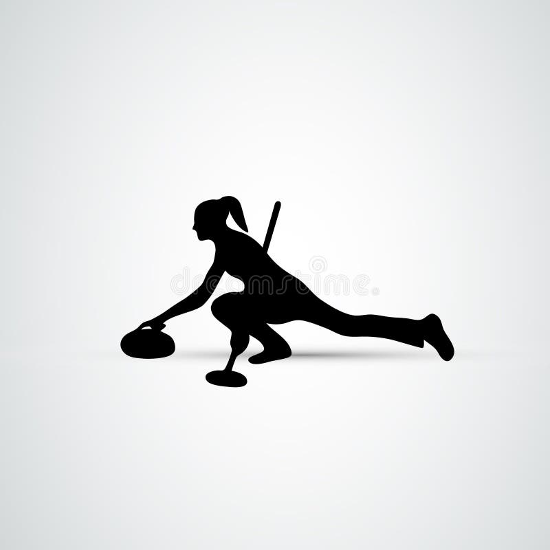 Silhueta isolada atleta de ondulação do vetor Vetor do encrespador da mulher ilustração stock Silhueta isolada atleta de ondulação do vetor Vetor do encrespador da mulher ilustração stock