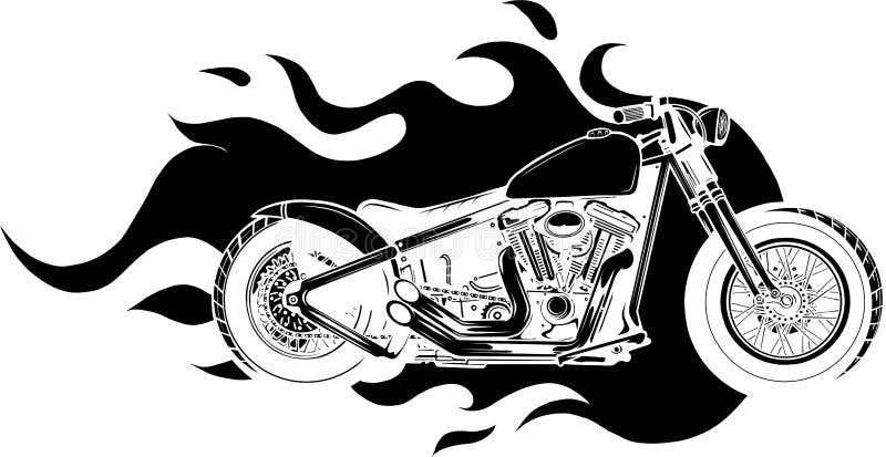 Desenho a Preto E Branco De Motocicletas Queimadas Em Faíscas Explosivas  Ilustração do Vetor - Ilustração de moto, fundo: 213640342