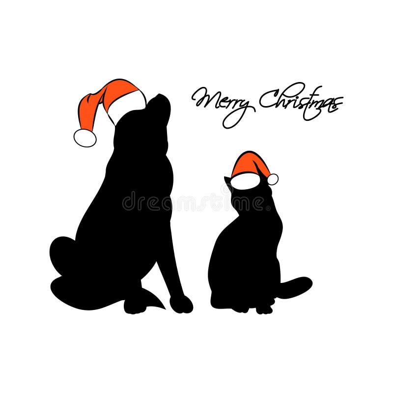 A silhueta Pets o vetor do Natal ilustração stock A silhueta Pets o vetor do Natal ilustração stock