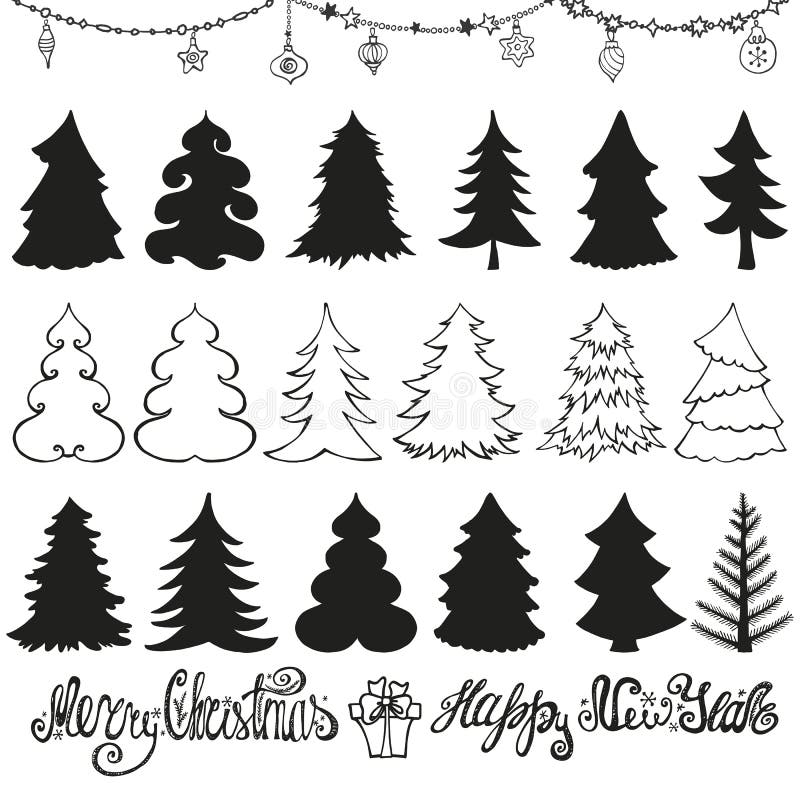 Silhuetas Da árvore De Natal Lettering Preto Ilustração do Vetor - Ilustração de feriado, rabisco: 81182298 Silhuetas Da árvore De Natal Lettering Preto Ilustração do Vetor - Ilustração de feriado, rabisco: 81182298