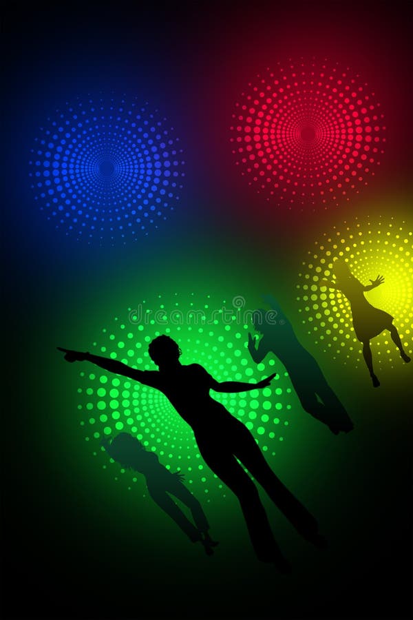 Silhuetas da dança ilustração stock Silhuetas da dança ilustração stock