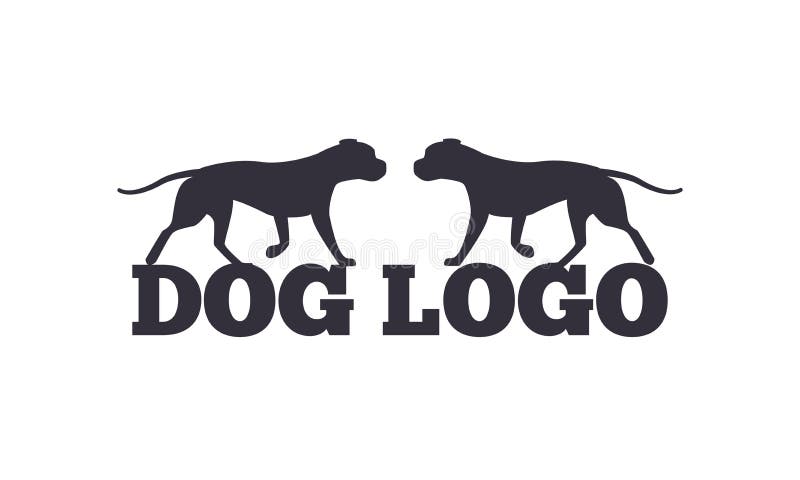 Silhuetas de Logo Design Two Canine Animals do cão ilustração royalty free Silhuetas de Logo Design Two Canine Animals do cão ilustração royalty free