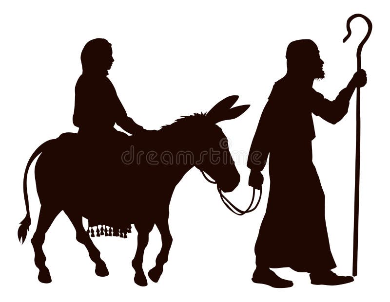 Silhuetas de Mary e de Joseph ilustração royalty free Silhuetas de Mary e de Joseph ilustração royalty free