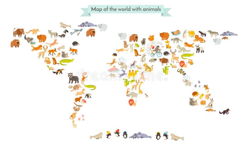 Silhuetas do mapa do mamífero do mundo Mapa do mundo dos animais Isolado na ilustração branca do vetor do fundo ilustração do vetor Silhuetas do mapa do mamífero do mundo Mapa do mundo dos animais Isolado na ilustração branca do vetor do fundo ilustração do vetor