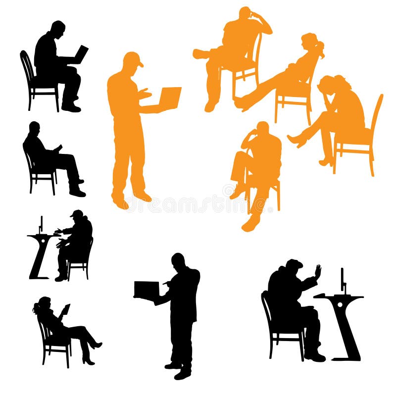 Silhuetas do vetor dos executivos ilustração do vetor Silhuetas do vetor dos executivos ilustração do vetor