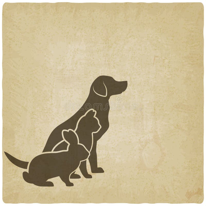 Silhuetas dos animais de estimação cão, gato e coelho logotipo da loja do animal de estimação ou da clínica veterinária ilustração do vetor Silhuetas dos animais de estimação cão, gato e coelho logotipo da loja do animal de estimação ou da clínica veterinária ilustração do vetor