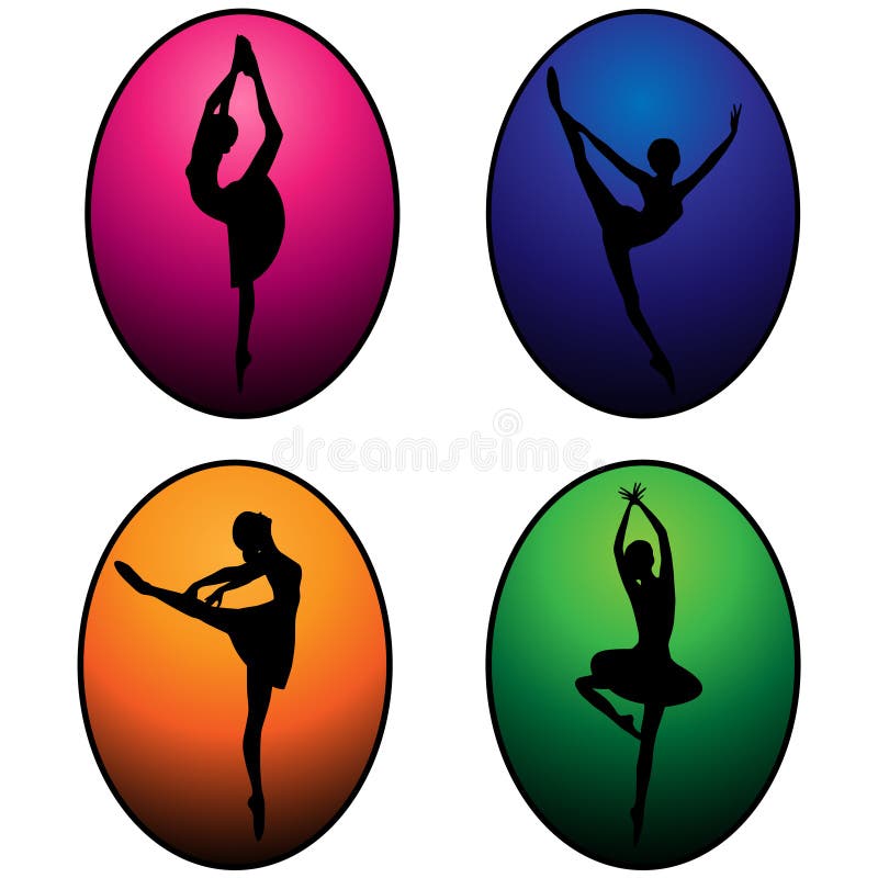 Silhuetas dos dançarinos de bailado ilustração do vetor Silhuetas dos dançarinos de bailado ilustração do vetor