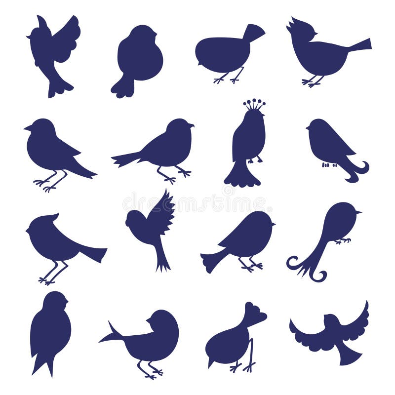 Silhuetas dos pássaros isoladas no branco ilustração stock Silhuetas dos pássaros isoladas no branco ilustração stock