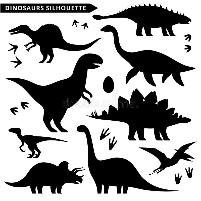 Contorno De Dinossauro Com Inscrições No Interior. Silhuetas De Dinossauro  Definidas Ilustração do Vetor - Ilustração de jogo, dinossauro: 260546570