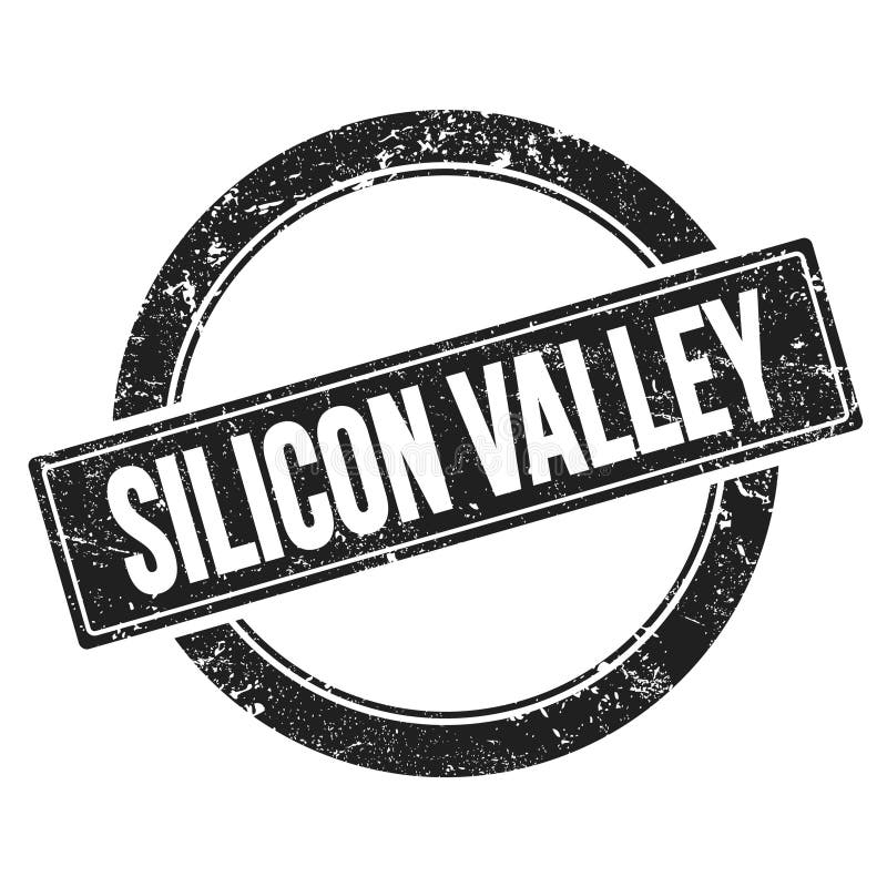 SILICON VALLEY Text on Black Vintage Stamp Stock Illustration
