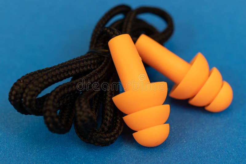 Silicone Ear Plugs for Human Ears on Blue Background Stock Image Image of isolation, block