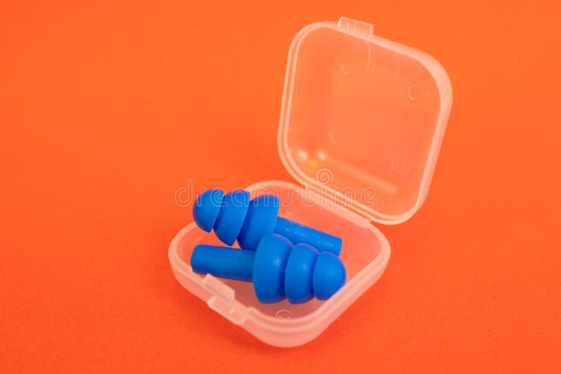 Silicone Ear Plugs for Human Ears on Red Background Stock Photo Image of isolation, ears
