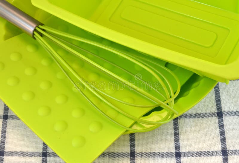 Silicone Kitchen Whisk and Other Elements Stock Image Image of steel