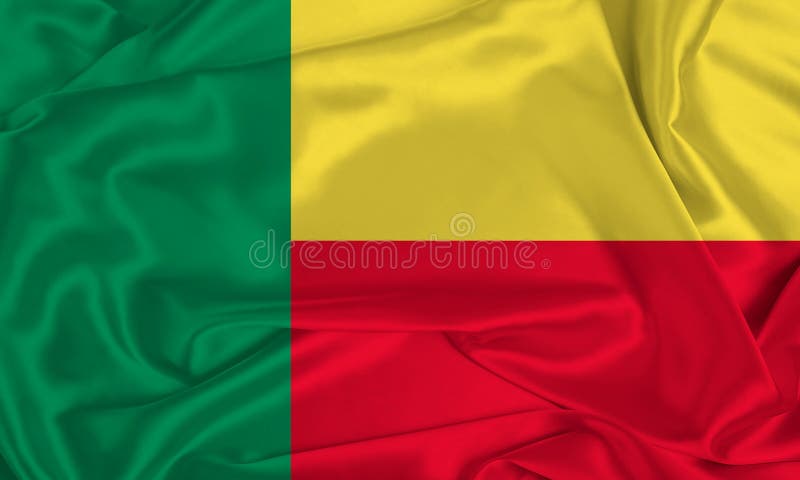 Silk Benin-flagga vektor illustrationer
