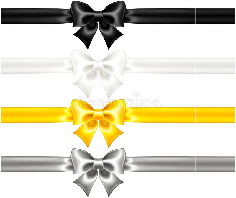 Silk bows black and gold with ribbons royalty free illustration Silk bows black and gold with ribbons royalty free illustration
