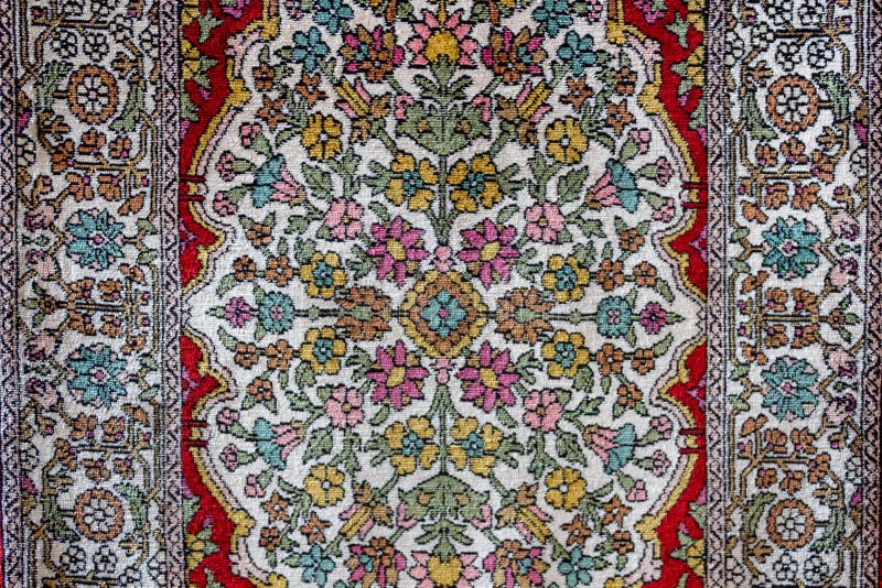 Silk Carpet Rug Pattern. Traditional Ottoman and Turkish Silk Carpet