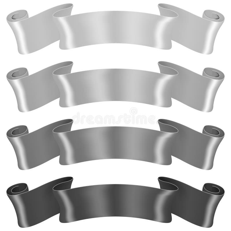 Silk Ribbons. Shades of Gray Stock Vector Illustration of decorative