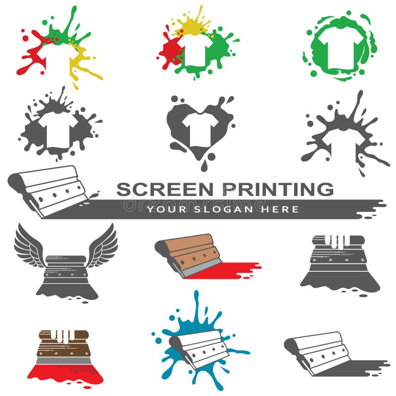 Logo screen printing squeegee design Royalty Free Vector